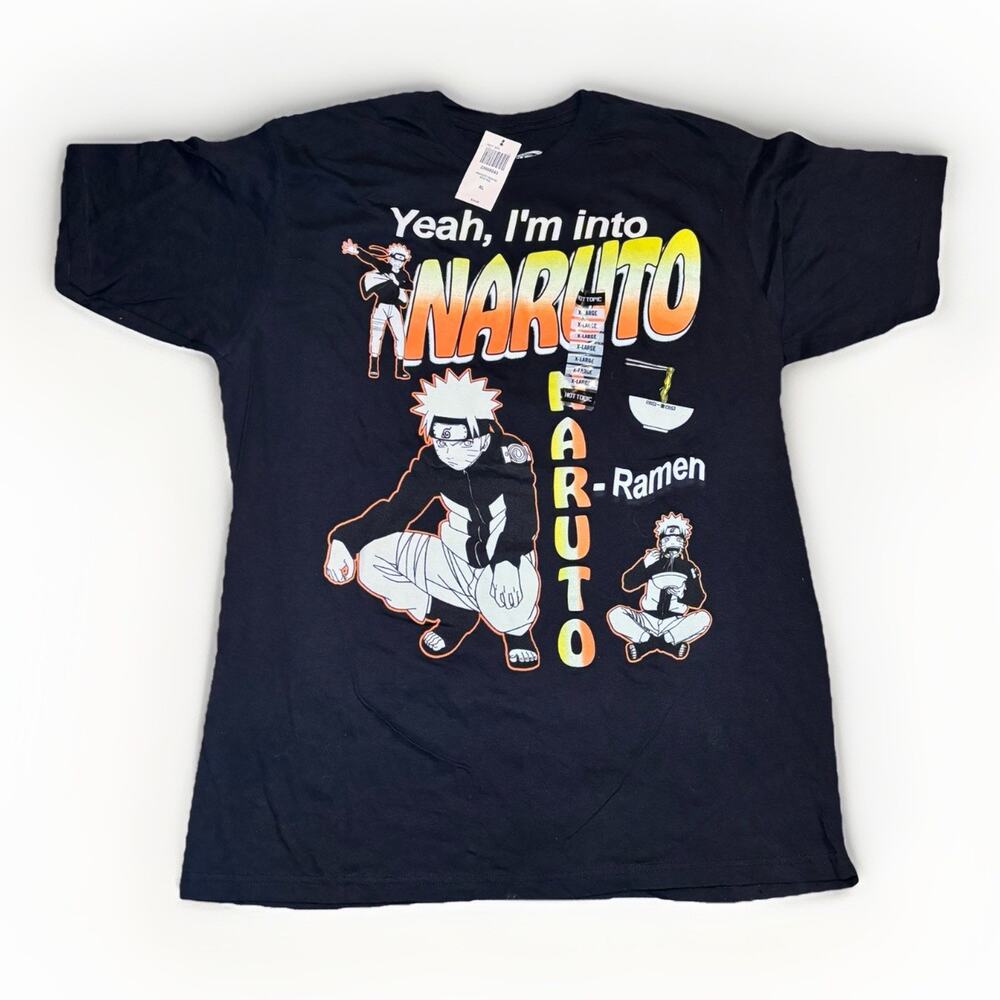Naruto Anime T-Shirt XL Black Hot Topic Ramen Graphic Tee New With Tags